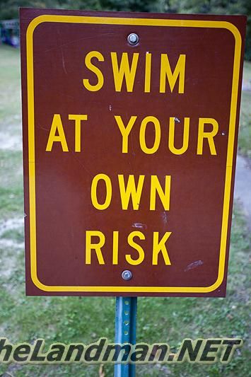 Swim at your own risk Swim at your own risk