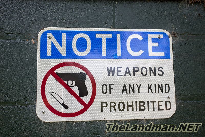 Notice Weapons of any Kind are Prohibited