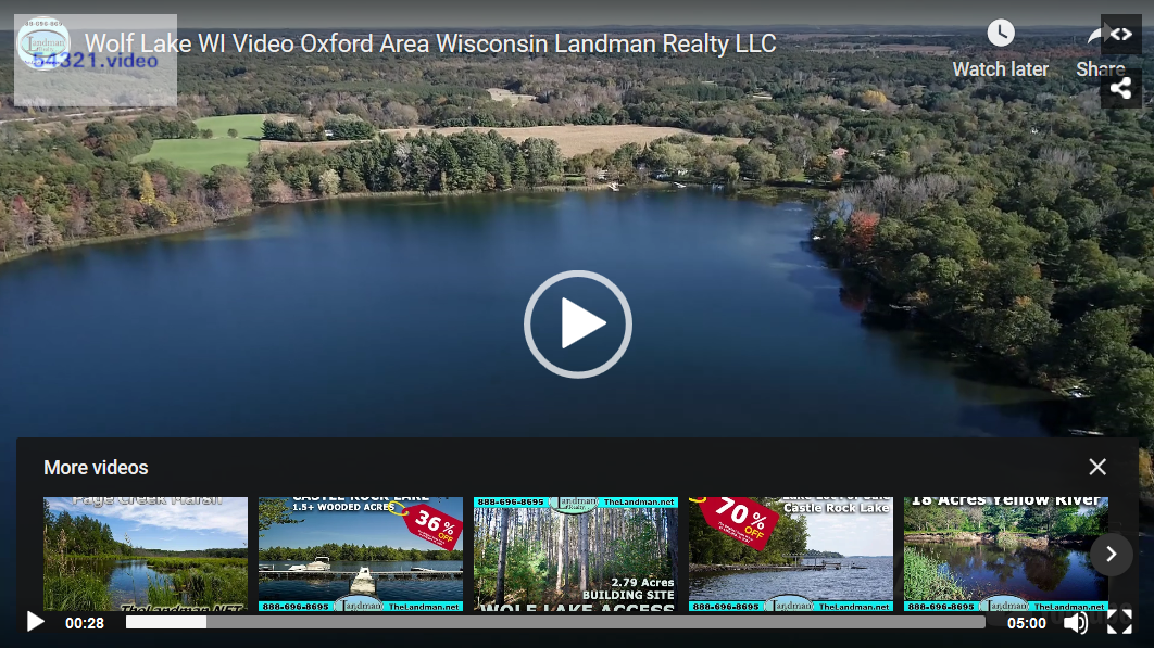 Wolf Lake WI Video Landman Realty llc BLOG