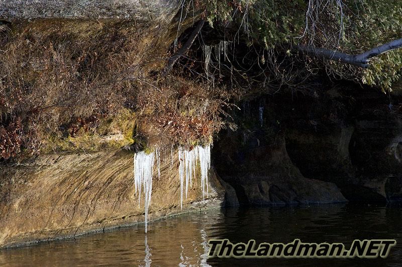 The Dells Club - Ice on Rock Formaiton along the Wisconsin River