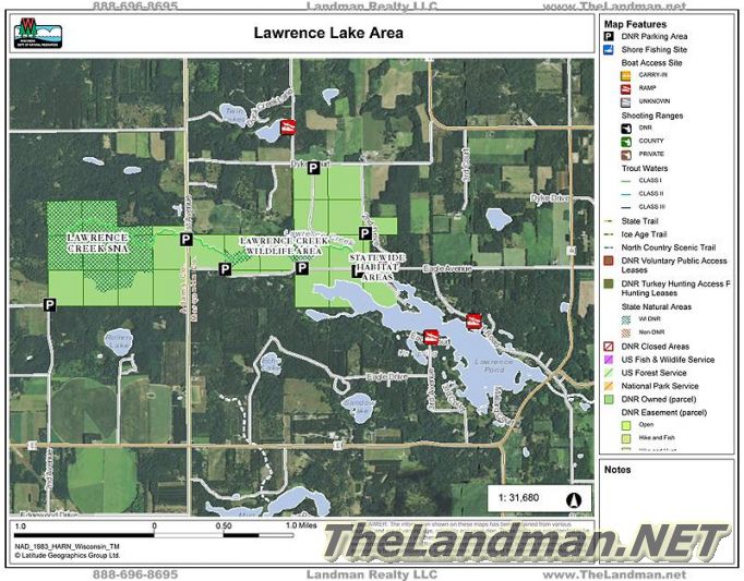 Lawrence Lake Area Map
