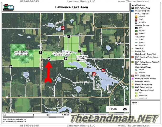 Lawrence Lake Area Eagle Ave Creek Map