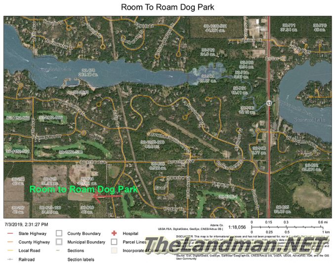 Room to Roam Dog Park Map