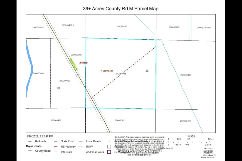 39 Acres County Road M Parcel Map