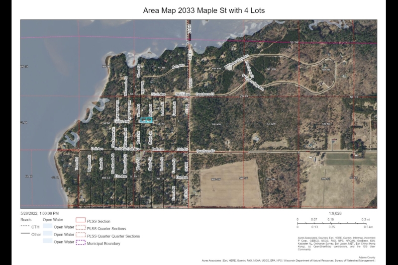 AREA Map 2033 Maple St with 4 Lots