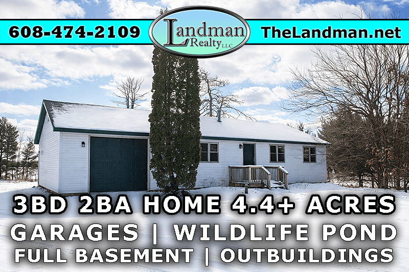 2003260, Wisconsin Country Home with Barns Outbuildings Greenhouse Wildlife Pond for Sale